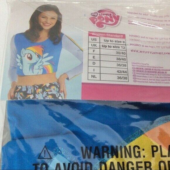 My Little Pony Rainbow Dash Shirt Cropped Top Women's Age 14+ Fits Up To Size 8 - Picture 3 of 6